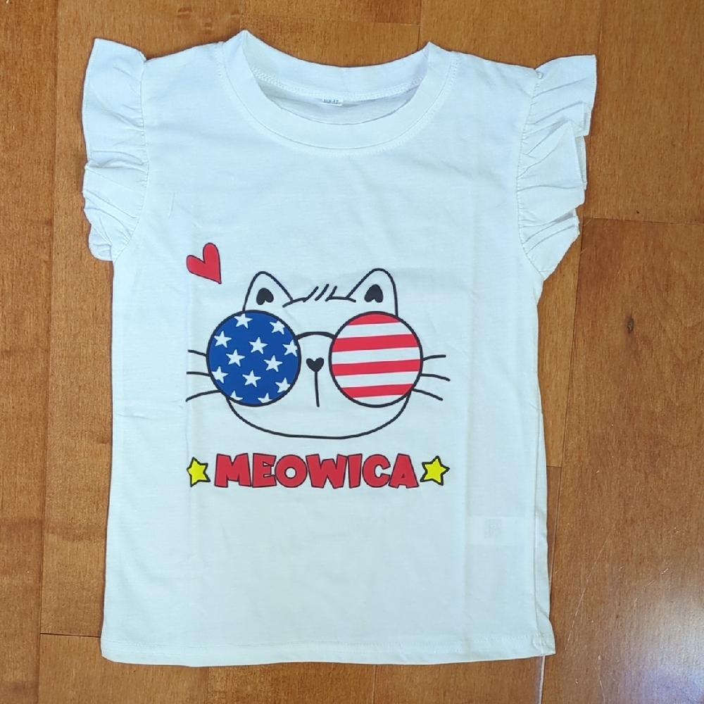 Kids American 'Meowica' Cat Graphic T-Shirt